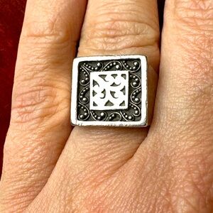 Vintage Lois Hill 925 Sterling Silver Signet Style Ring sz 6